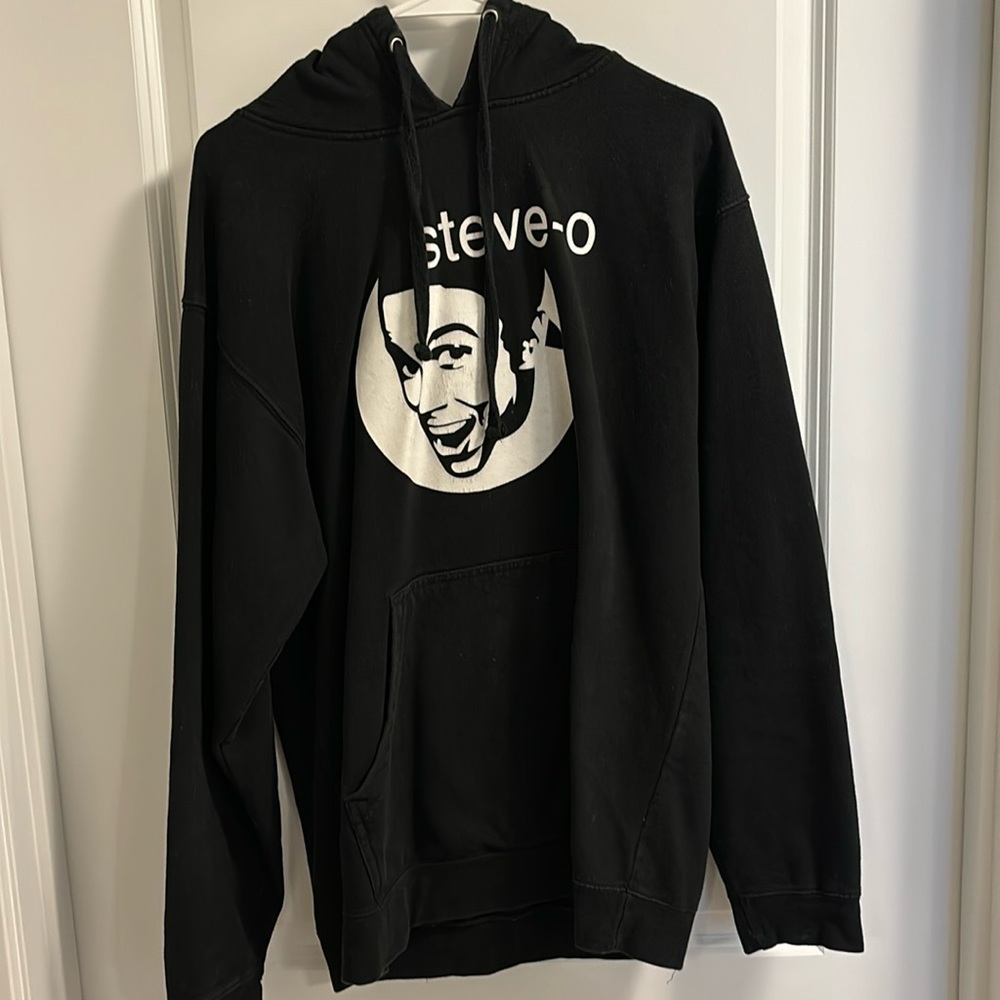 Steve-O unisex work hoodie. Size medium. Worn condition, but still good.